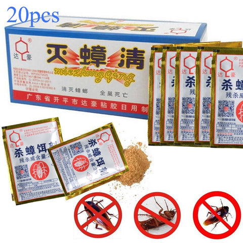 20pcs Effective Killing Cockroach Bait Powder Cockroach Repeller Insect Roach Killer Anti Pest Reject Trap Pest Control