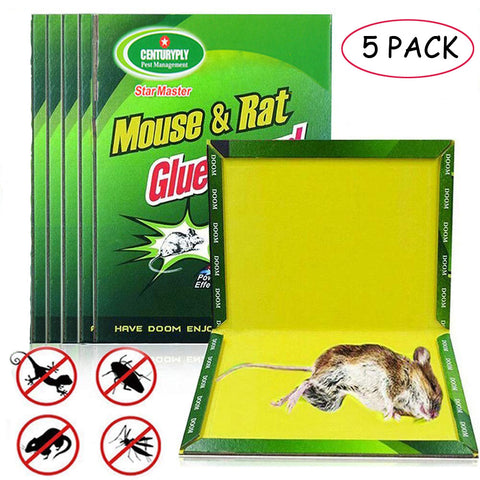 5 PCS Mouse Board Sticky Mice Glue Trap High Effective Rodent Rat Snake Bugs Catcher Pest Control Reject Non-toxic Eco-Friendly